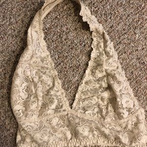 White lace halter bralette
